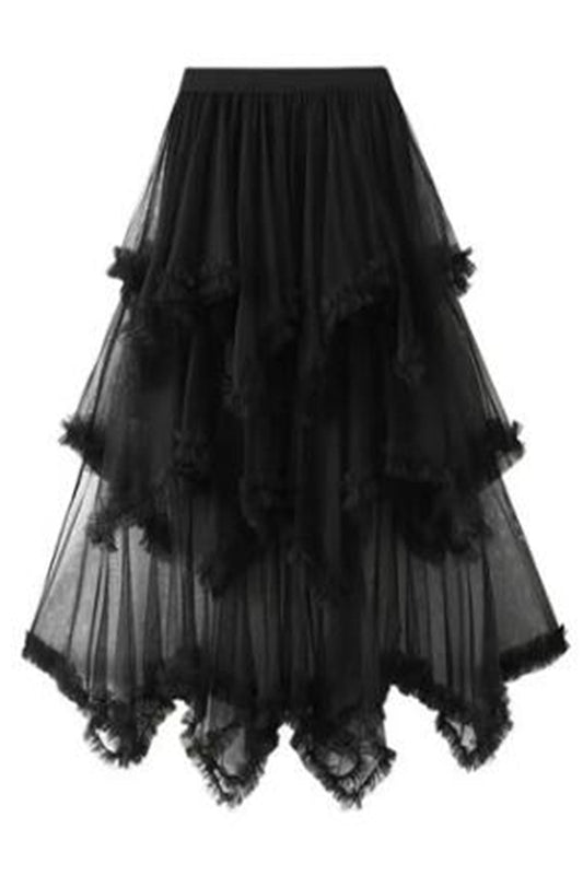 Layered Mesh High Waist Skirt Miss Sparkling
