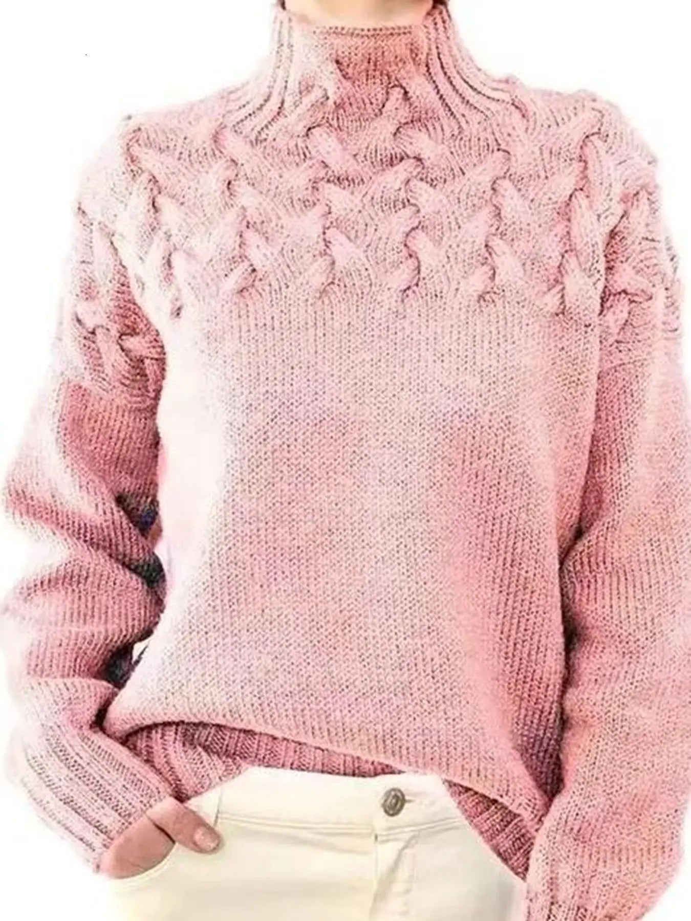 Mock neck knit sweater Miss Sparkling