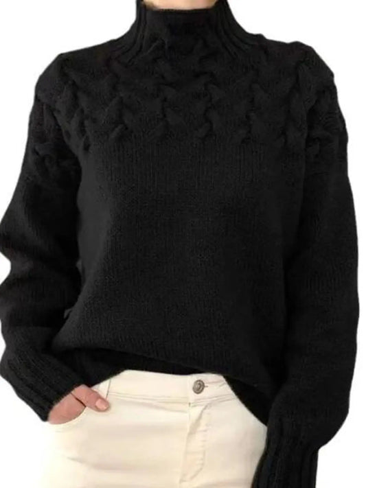 Mock neck knit sweater Miss Sparkling