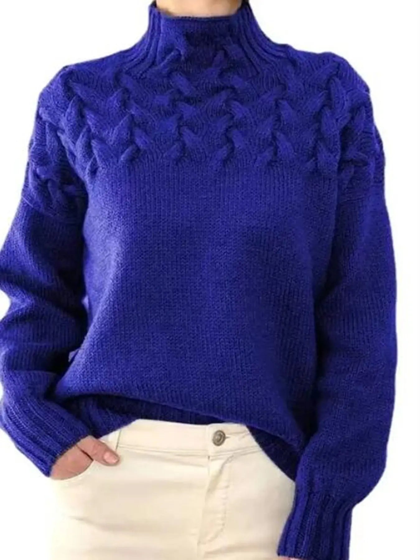 Mock neck knit sweater Miss Sparkling