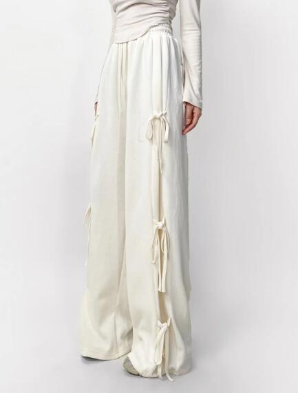 Side tie ribbon bows sweat pants Miss Sparkling