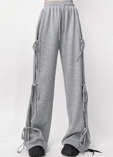 Side tie ribbon bows sweat pants Miss Sparkling