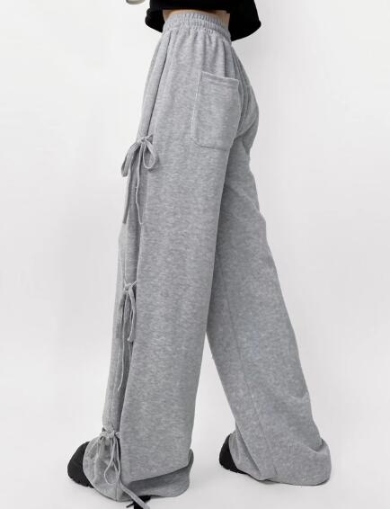 Side tie ribbon bows sweat pants Miss Sparkling
