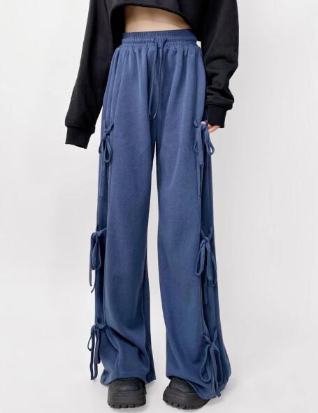 Side tie ribbon bows sweat pants Miss Sparkling