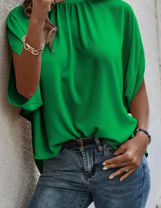 Mock collar winged blouse Miss Sparkling