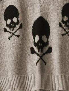 Skull V-neck Sweater Miss Sparkling