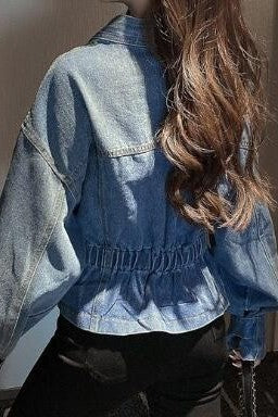 V neck denim jacket Miss Sparkling