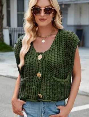 Sleeveless knit cardigan vest Miss Sparkling