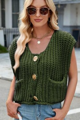 Sleeveless knit cardigan vest Miss Sparkling
