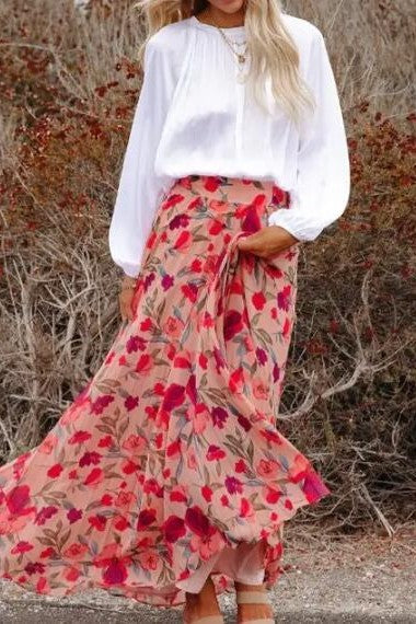 Miss Sparkling Floral Maxi Skirt Miss Sparkling