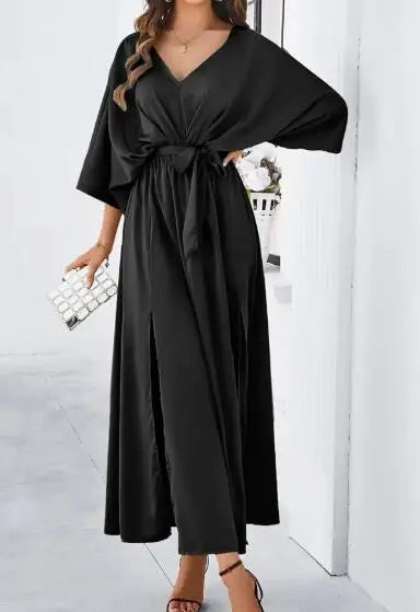 Miss Sparkling Satin Kimono Sleeve Maxi Dress Miss Sparkling