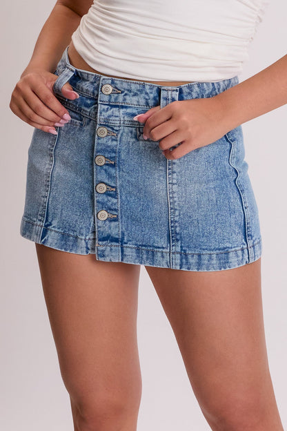 YMI JEANS: Women's Button Front Skort