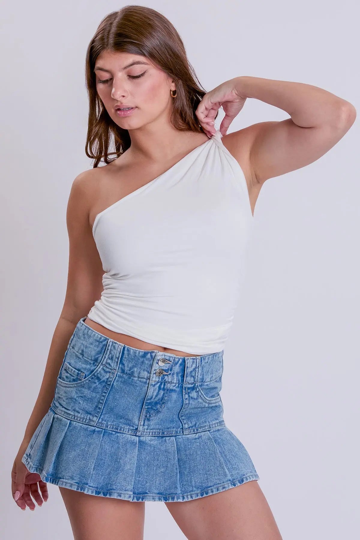 Women's 2 Button Pleated Skort YMI JEANS