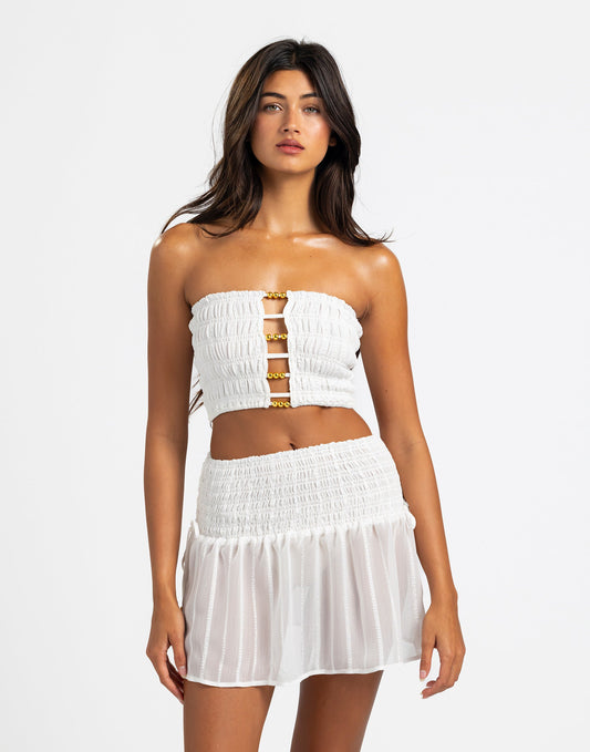 Remi Tube Top - White Beach Bunny Swimwear