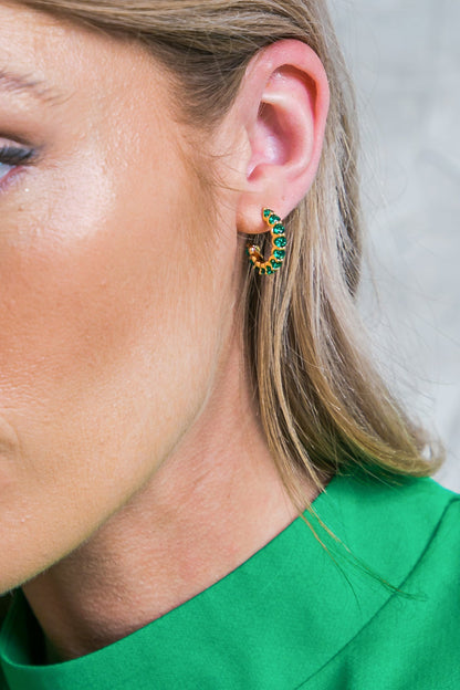 RUBY HOOP EARRINGS 