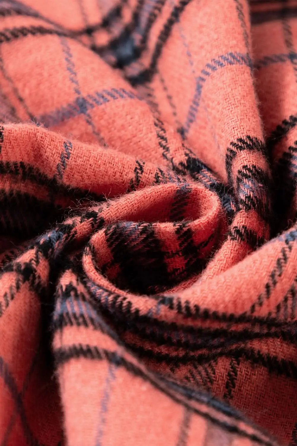 Red Plaid Long Sleeeve Side Split Distressed Hem Shirt - Love Salve 