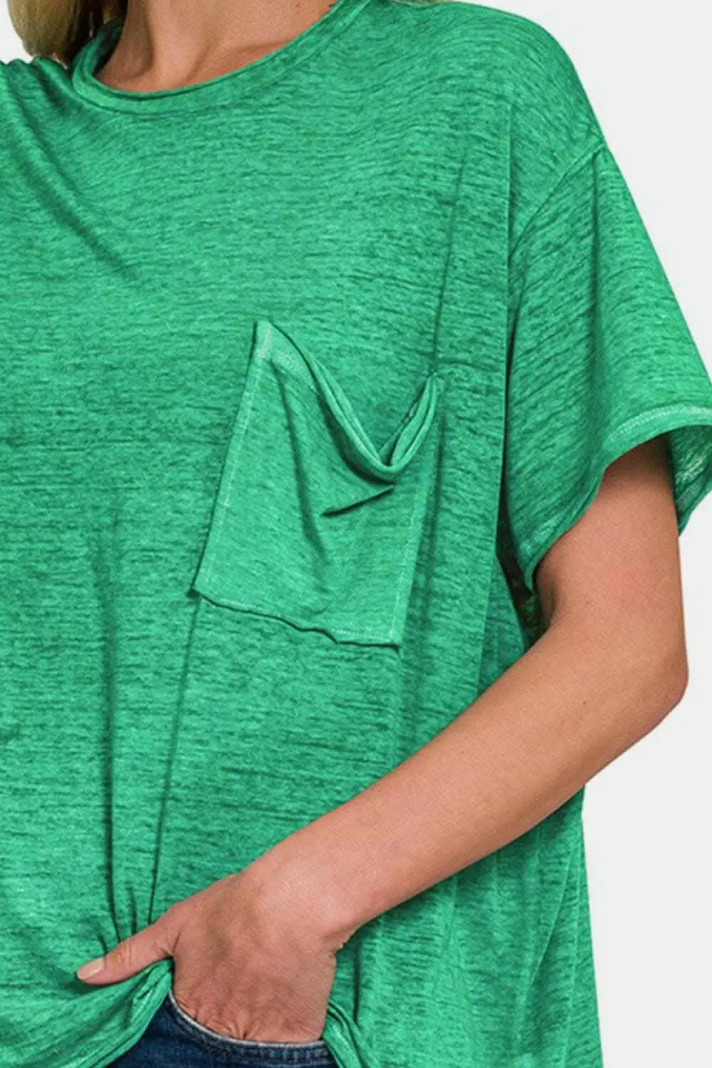 Relaxed Fit Round Neck T-Shirt with Pocket - Love Salve 