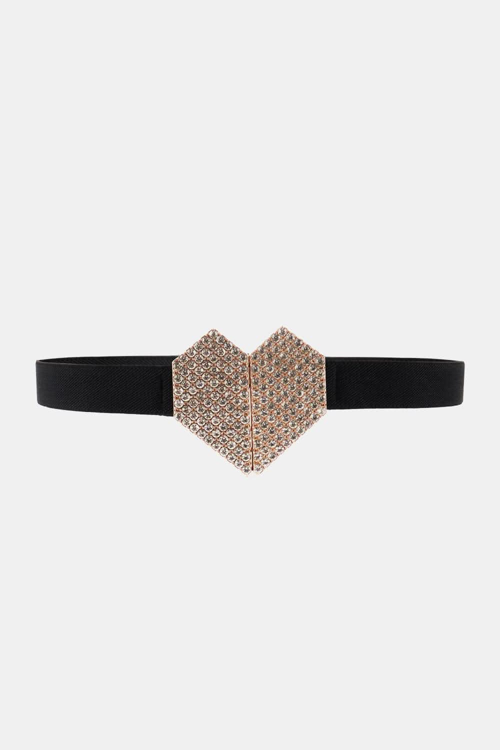 Rhinestone heart buckle belt - Love Salve 