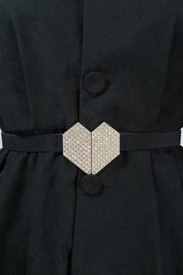 Rhinestone heart buckle belt - Love Salve 