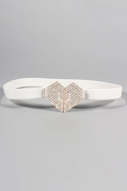 Rhinestone heart buckle belt - Love Salve 