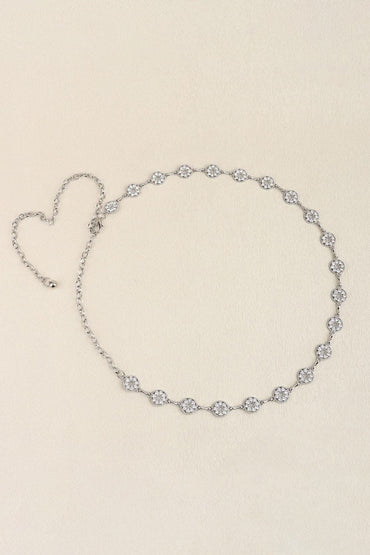 Rhinestone zinc alloy belt 25.6 in 