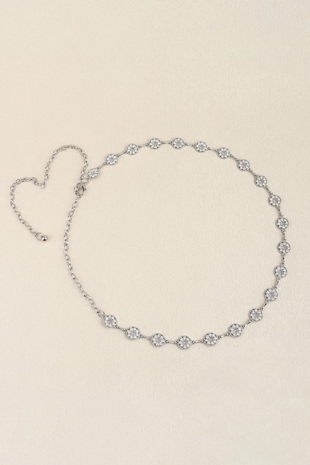 Rhinestone zinc alloy belt 25.6 in 