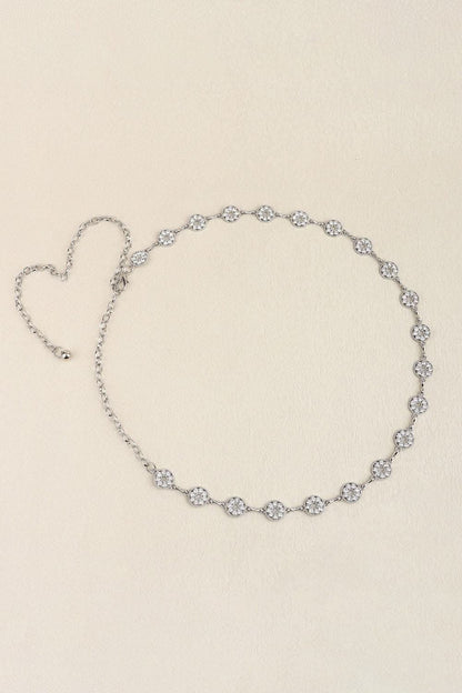 Rhinestone zinc alloy belt 25.6 in 