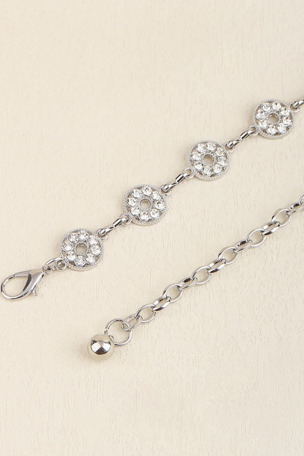 Rhinestone zinc alloy belt 25.6 in 