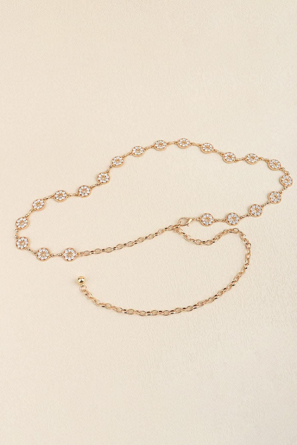 Rhinestone zinc alloy belt 25.6 in 