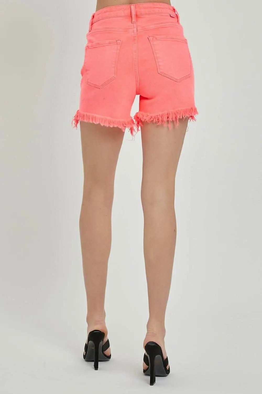 Risen asymmetrical denim shorts - Love Salve 