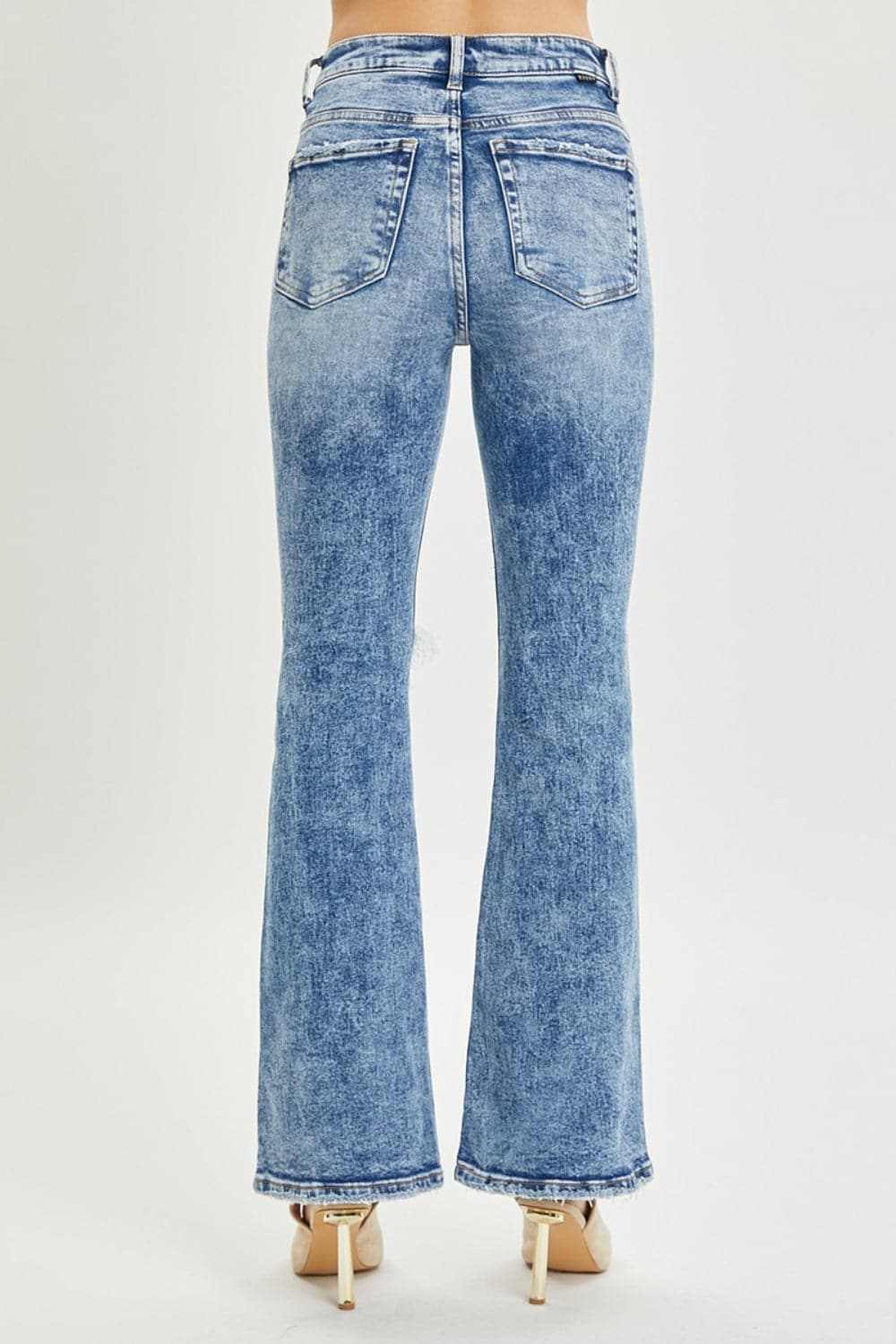 Risen high rise distressed flares - Love Salve 