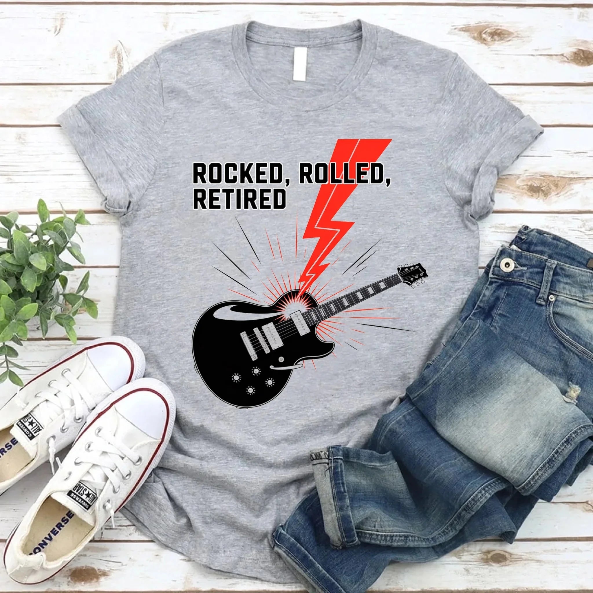 Rocked Rolled Retired T-Shirt – Funny Retirement Gift Shirt Adorb.co
