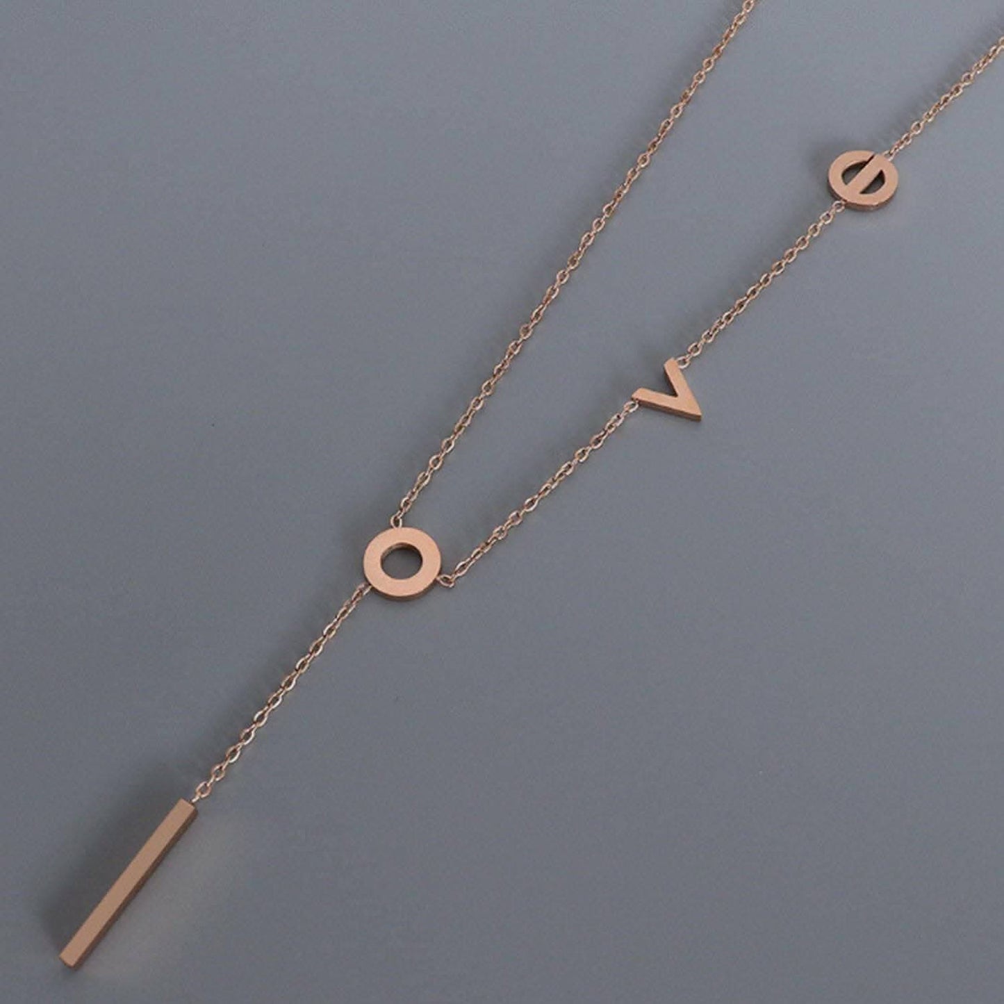 Rose gold monogram necklace 