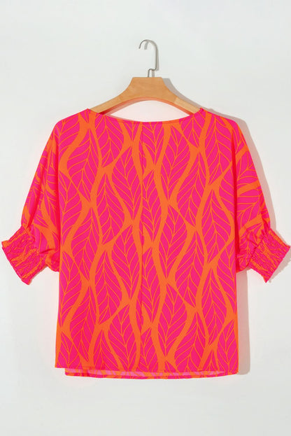 Rose leafy plus size blouse - Love Salve 