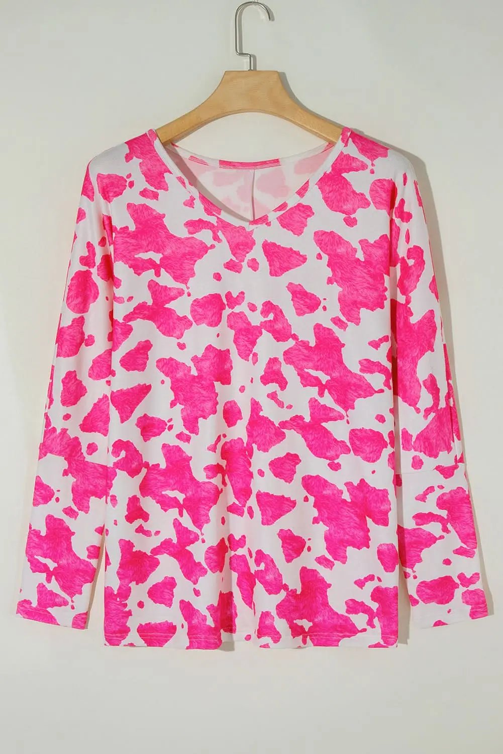 Rose leopard print plus size top - Love Salve 