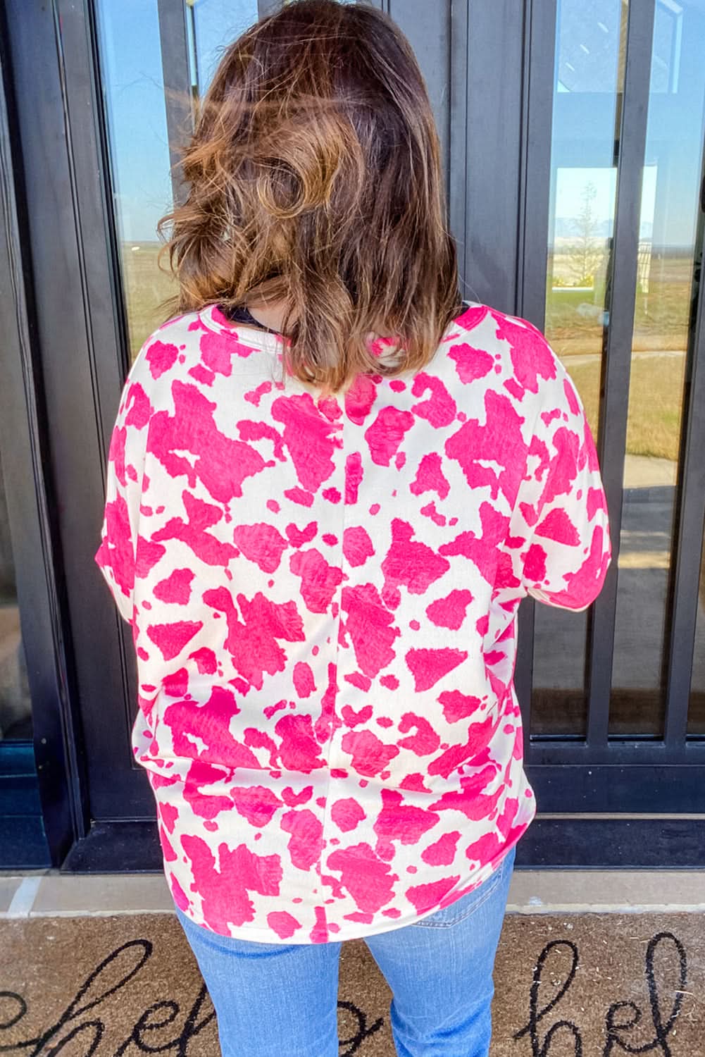 Rose leopard print plus size top - Love Salve 