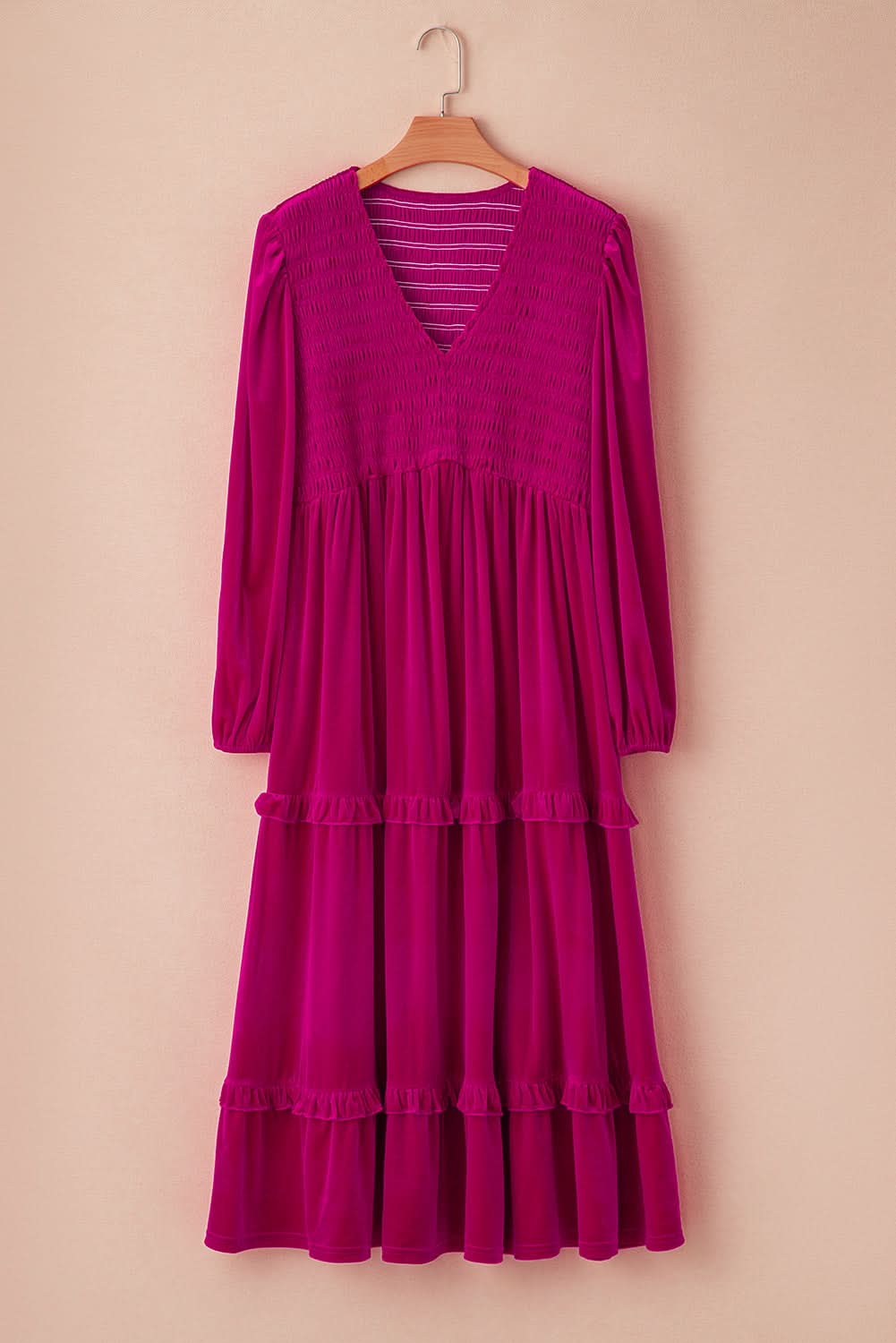 Rose red velvet plus size dress - Love Salve 