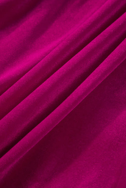 Rose red velvet plus size dress - Love Salve 