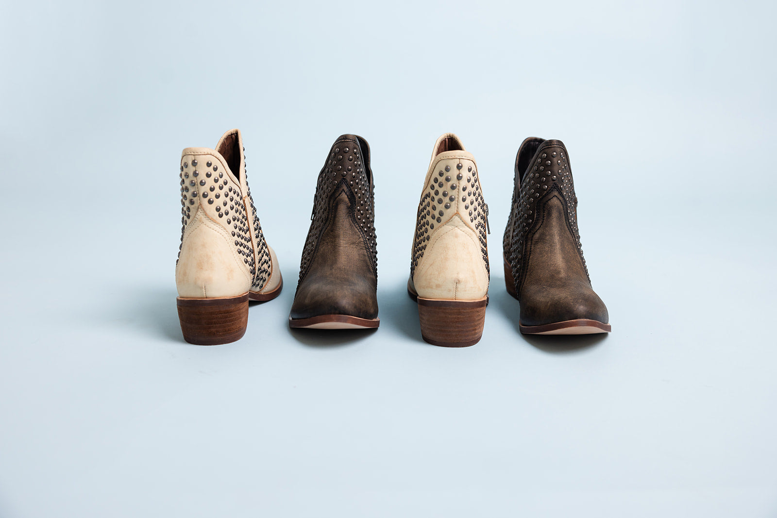 Nailed It Black Leather Ankle Boot With Studded Accents Naughty Monkey