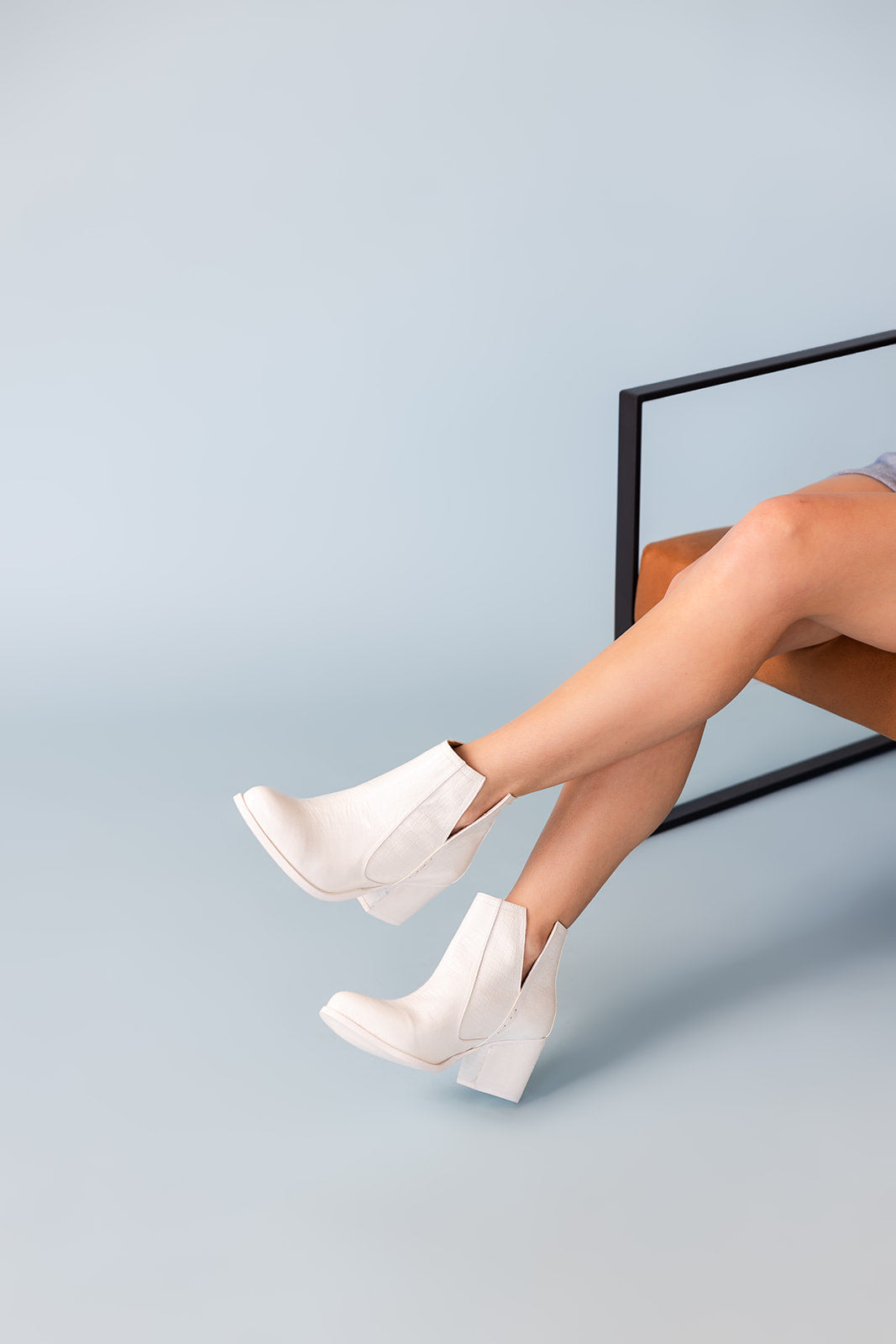 Tarim White Croc Booties With Cushioned Footbed Comfort Naughty Monkey