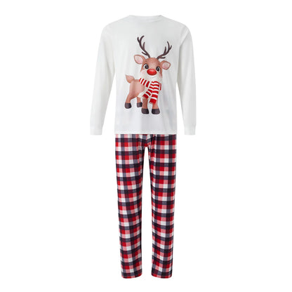 Family Matching Christmas Pajamas Outfits Long Sleeve Elk Printed Tops