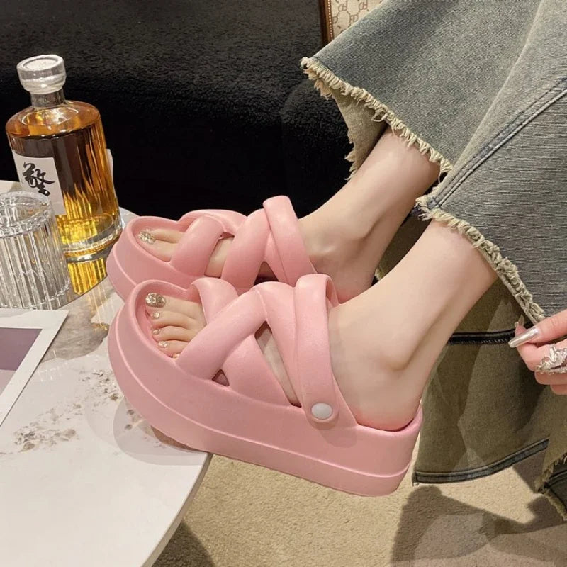 Thick Sole Heightened Comfortable Women's Sandals for Summer - Love Salve 