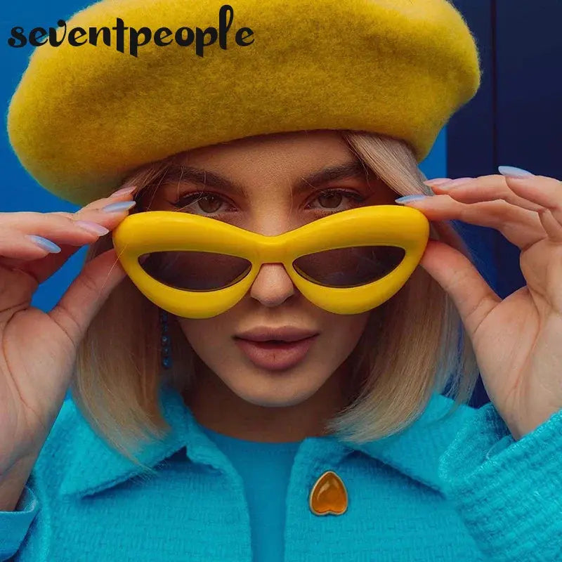 Plush Women Cat Eye Sunglasses for Stylish Protection - Love Salve 