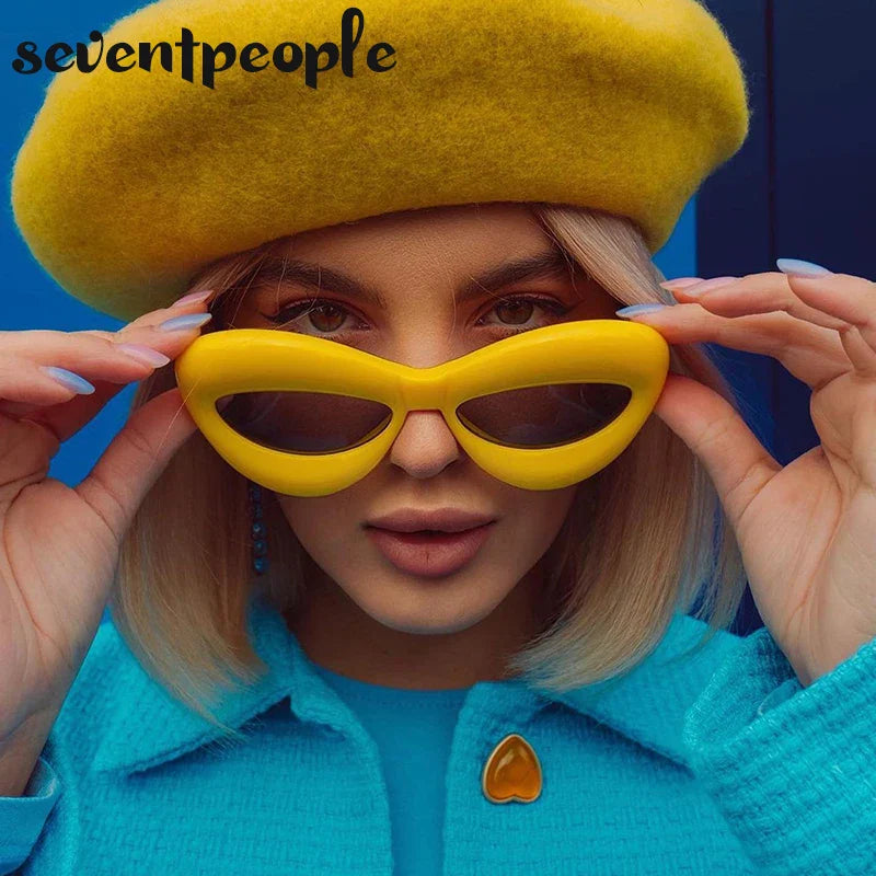 Plush Women Cat Eye Sunglasses for Stylish Protection - Love Salve 