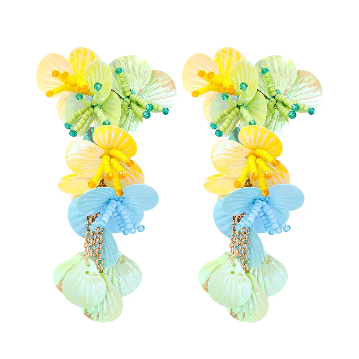 Colorful Shiny Large Shell Earrings for Bold Fashion Style - Love Salve 