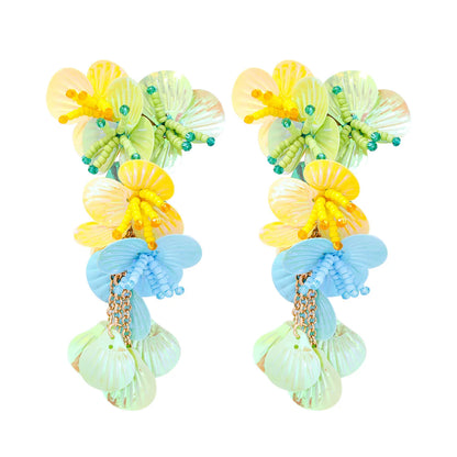 Colorful Shiny Large Shell Earrings for Bold Fashion Style - Love Salve 