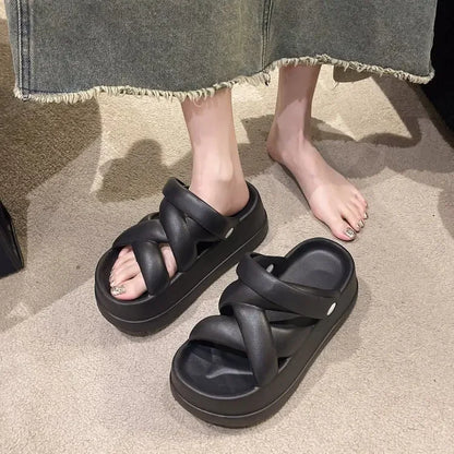 Thick Sole Heightened Comfortable Women's Sandals for Summer - Love Salve 