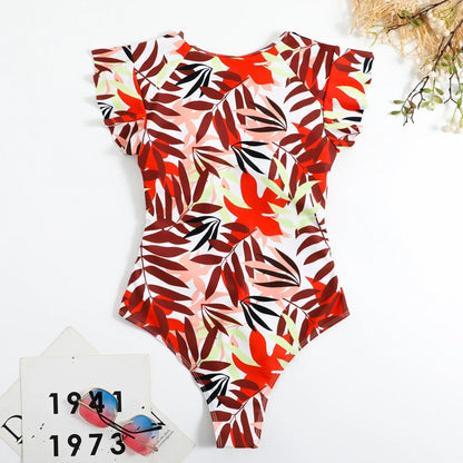 2024 Fashion Short Dress One-piece Swimsuit Zipper Swimwear