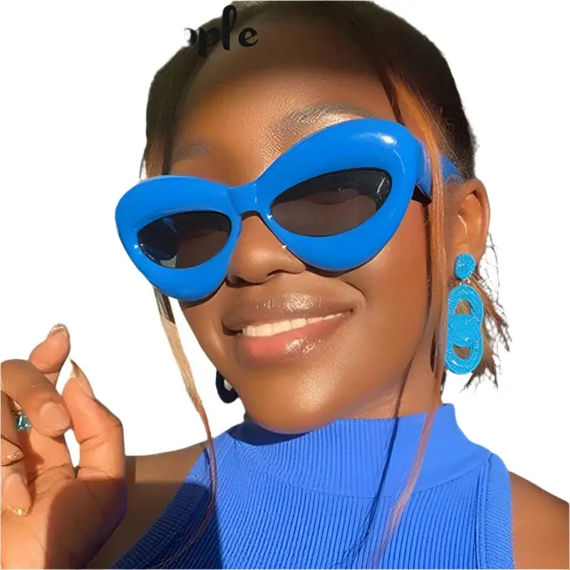 Plush Women Cat Eye Sunglasses for Stylish Protection - Love Salve 