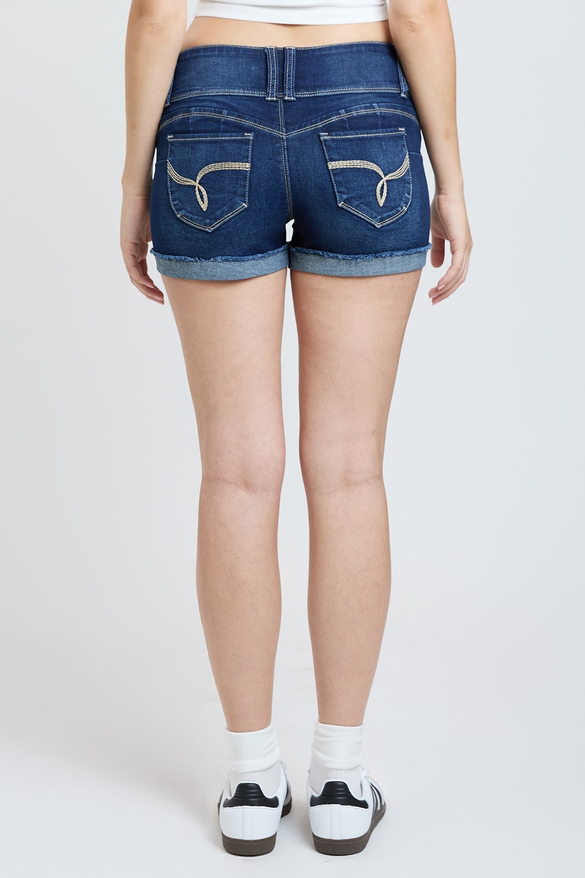 Women’s WannaBettaButt 3 Button Cuffed Denim Shorts YMI JEANS